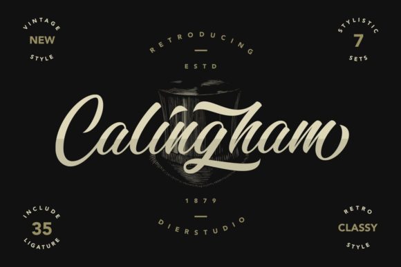 Calingham: A Script Font for Elegant Branding and Creative Design